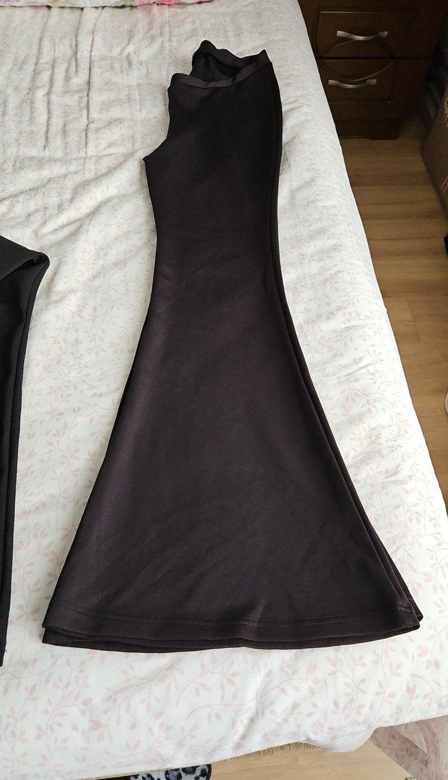 siyah renk ispanyol paça tayt pantolon - Görsel 4