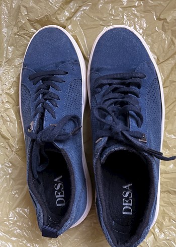 Erkek Lacivert Kot Spor Ayakkabı - Görsel 2