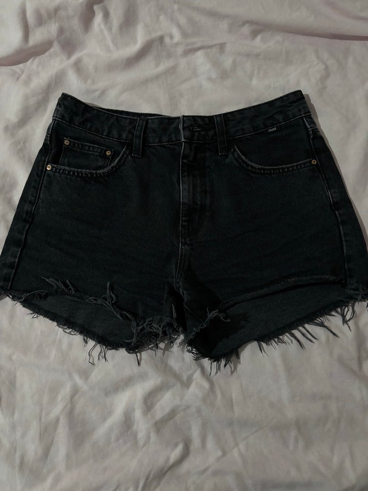 Siyah kot şort - Görsel 2