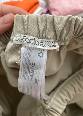 çocuk Haki Keten Rahat kargo Pantolon - Görsel 2