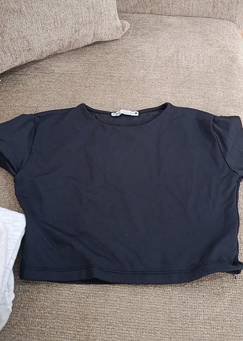 Siyah  triko bluz - Görsel 3