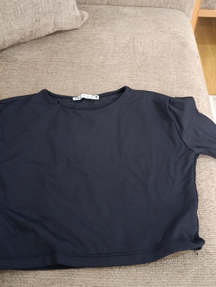 Siyah  triko bluz - Görsel 4