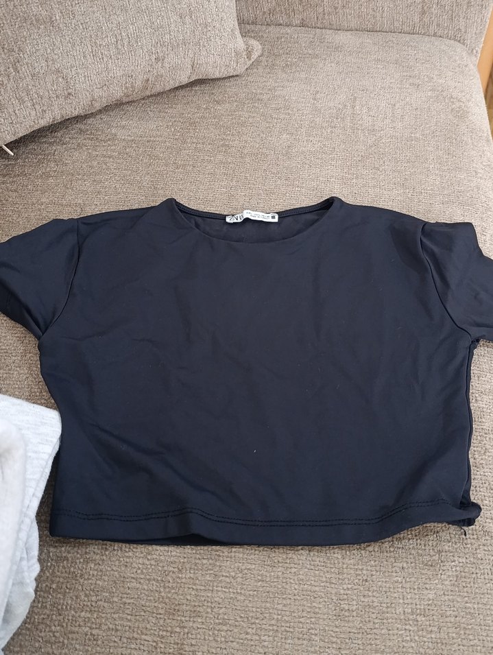 Siyah  triko bluz - Görsel 3