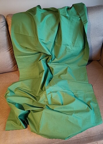 Yeşil poplin parça kumaş 