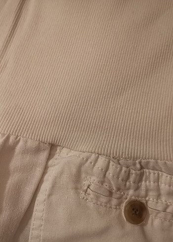 Mango Beyaz Keten Kapri Pantolon - Görsel 7