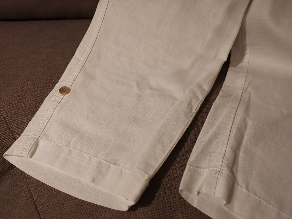 Mango Beyaz Keten Kapri Pantolon - Görsel 5