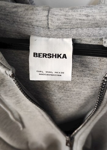 Bershka Gri Fermuarlı Erkek Sweatshirt