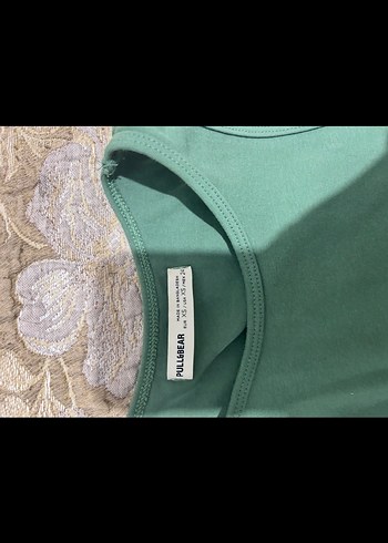 Pull and Bear Kadın yesil Yüksek Yaka Midi Elbise