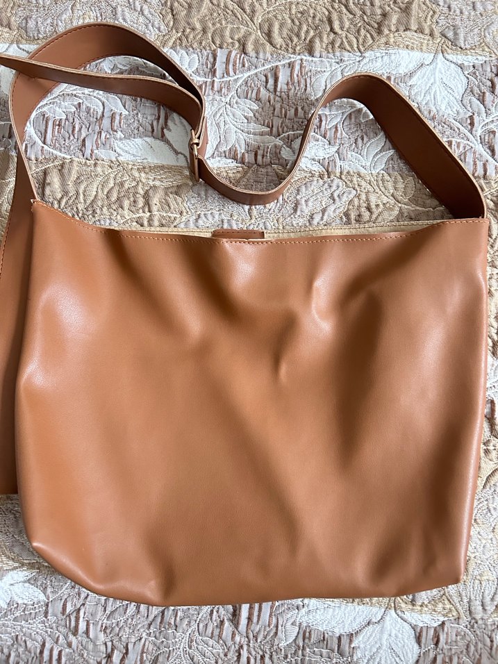 Kahverengi Deri Minimalist Kadın Çanta - Görsel 2
