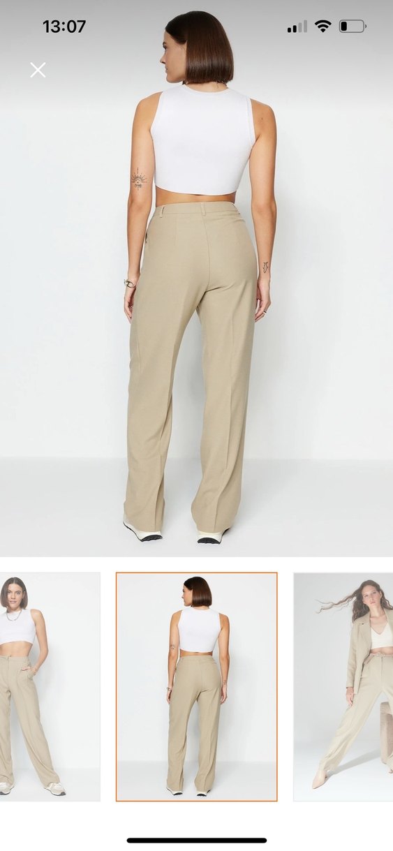 Bej Kadın Kumaş Pantolon - Görsel 2