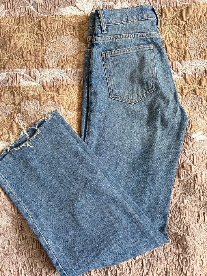 Kadın Mavi Denim Rahat Kesim Jean - Görsel 3
