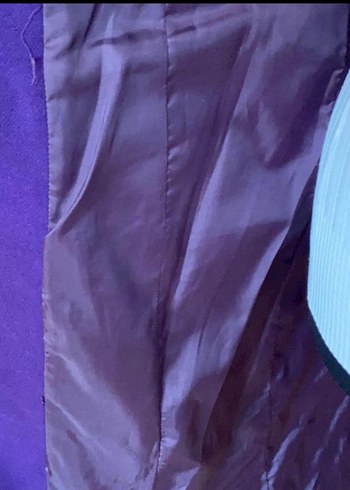 Düğmeli Mor Uzun Kadın Kaban - Görsel 7