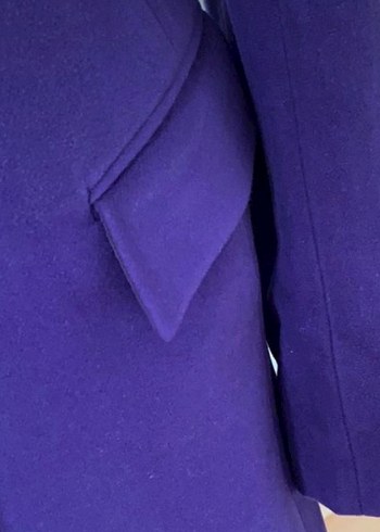 Düğmeli Mor Uzun Kadın Kaban - Görsel 3