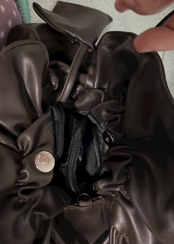 Kahverengi Süet Kadın Çanta - Görsel 5