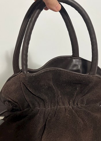 Kahverengi Süet Kadın Çanta - Görsel 2