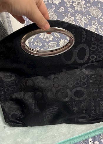 Fermuarlı Kadın El Çantası, Baskılı siyah ve Kahverengi - Görsel 2