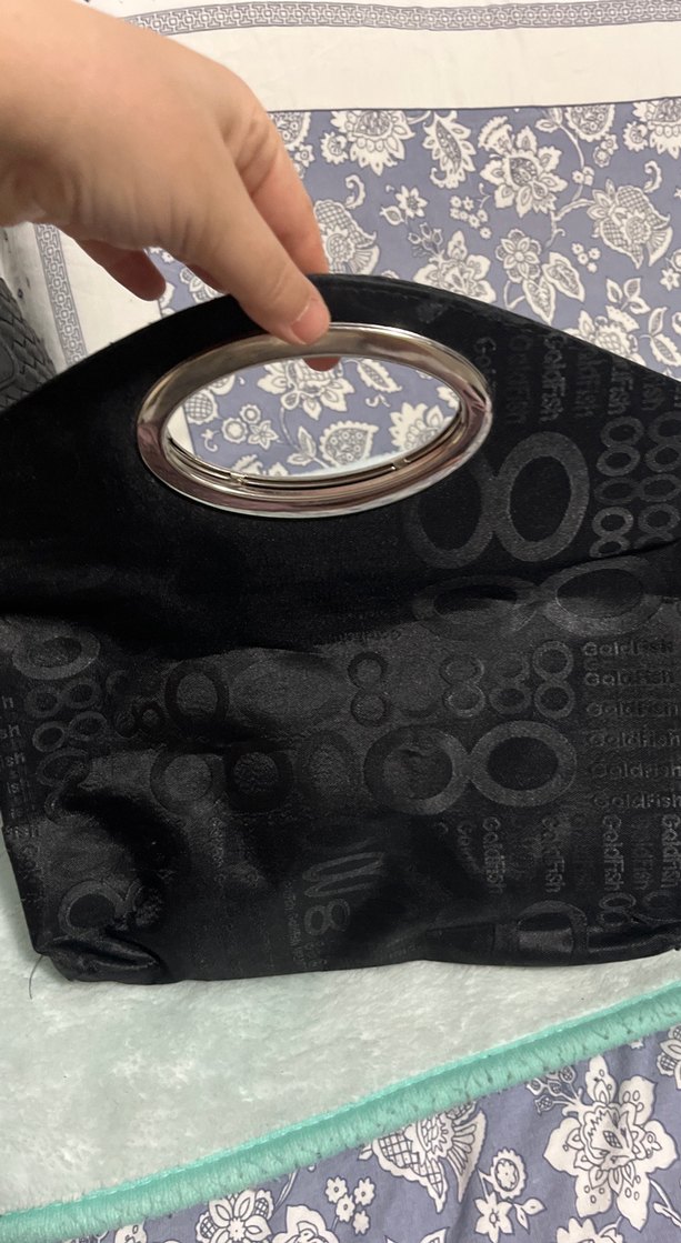 Fermuarlı Kadın El Çantası, Baskılı siyah ve Kahverengi - Görsel 2