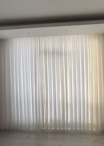 Beyaz Modern Tül Perde - Görsel 3