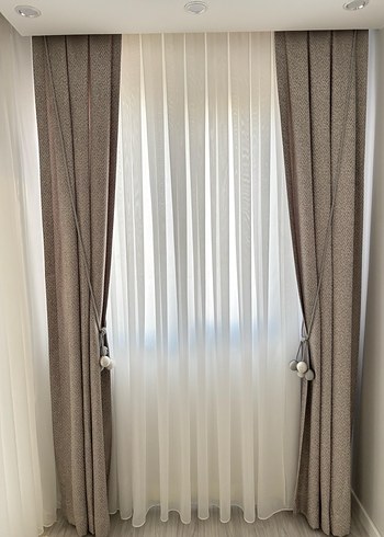 Beyaz Modern Tül Perde - Görsel 2