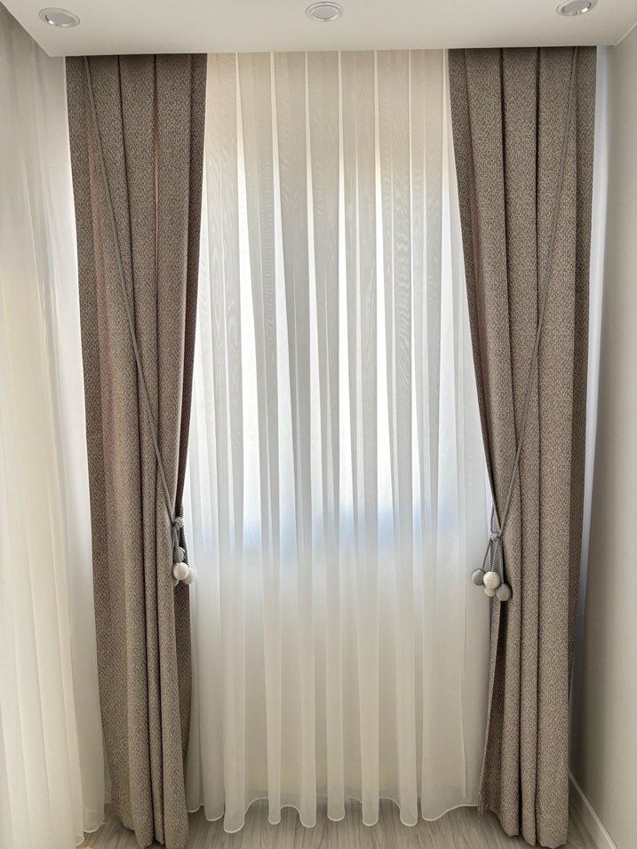 Beyaz Modern Tül Perde - Görsel 2