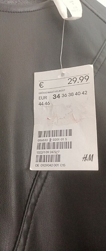 xs Beden Suni deri Siyah elbise h&m