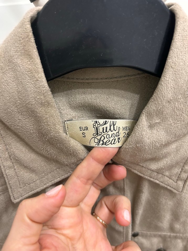 Pull and bear Bej Süet - Görsel 4