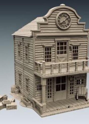 Vahşi Batı Kasaba Diorama Seti Kasaba Saat Evi Modülü