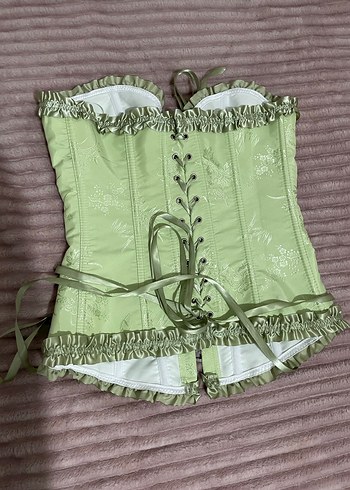Yeşil Straplez İşlemeli Büstiyer - Görsel 2