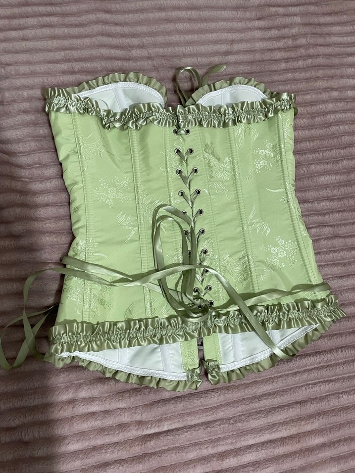 Yeşil Straplez İşlemeli Büstiyer - Görsel 2