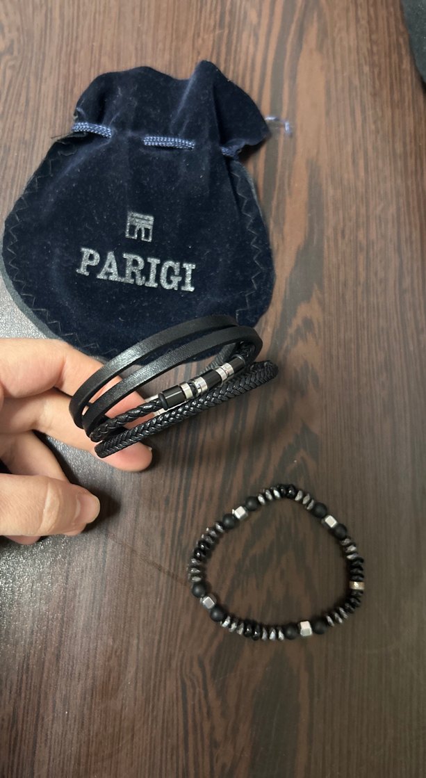 Parigi Rock Punk Siyah Erkek Bileklik Seti - Görsel 2