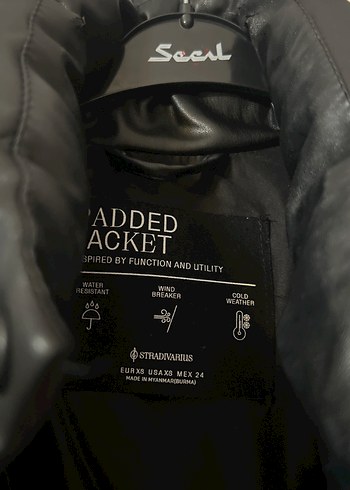 Stradivarius Siyah Deri Kadın Mont - Görsel 2