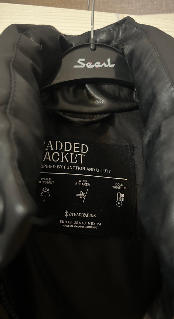 Stradivarius Siyah Deri Kadın Mont - Görsel 2