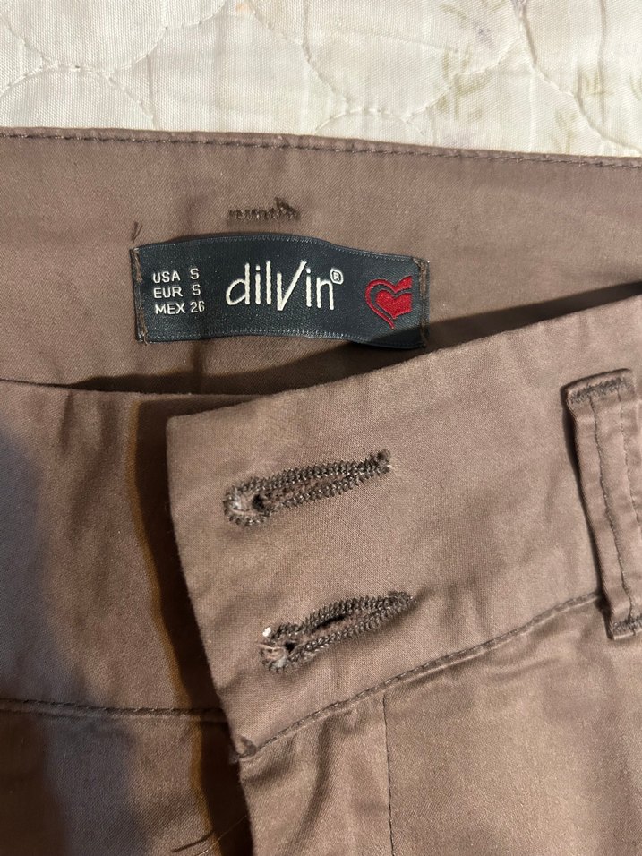 Kadın Bej Pamuklu Kemerli dilvin Pantolon - Görsel 2