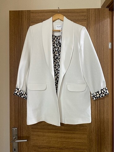 Leopar astar detaylı blazer ceket