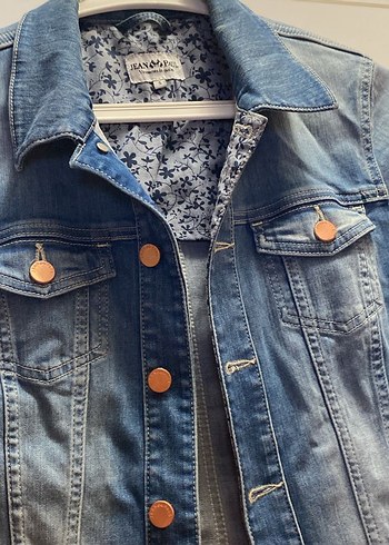 Düğmeli Mavi Kadın Denim Ceket - Görsel 3