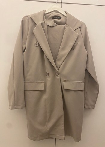 Uzun Kesim Kadın blazer pantolon takım