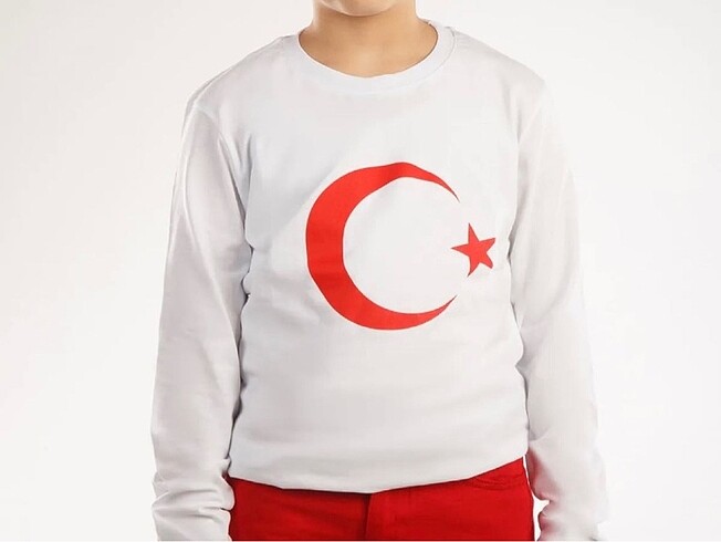 Diğer Beyaz Türk bayraklı tshirt