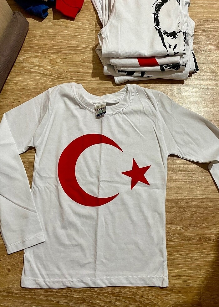 Beyaz türk bayraklı tshirt - Görsel 2