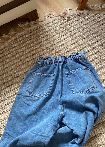 Kadın Mavi Bol Kesim Kemerli Denim Pantolon zara - Görsel 5