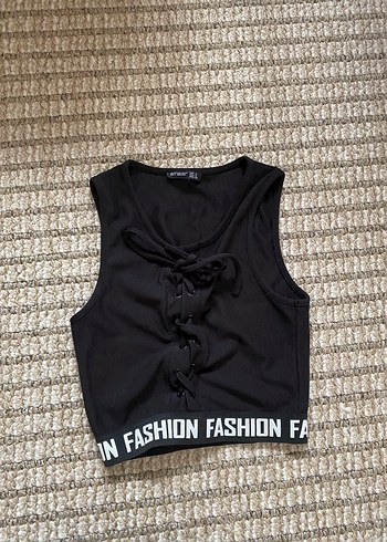 Siyah Bağcıklı Crop Atlet ambar marka - Görsel 2