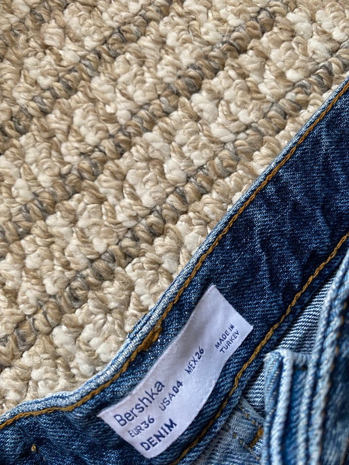 Kadın Mavi Bağcıklı Yırtık Kot Şort bershka - Görsel 3