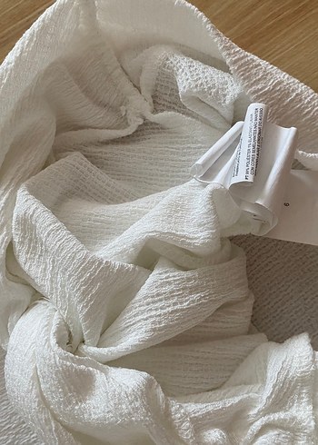 Beyaz Kadın Keten Kısa Kollu Tişört - Görsel 4