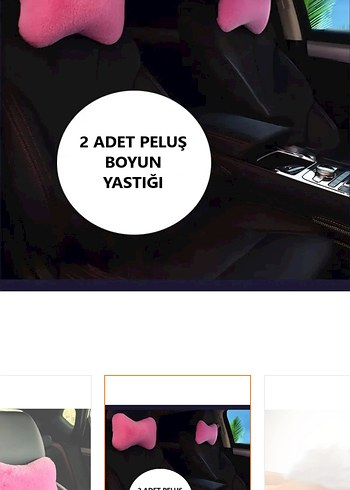 Pembe Yumuşak Araç Boyun Yastığı - Görsel 2