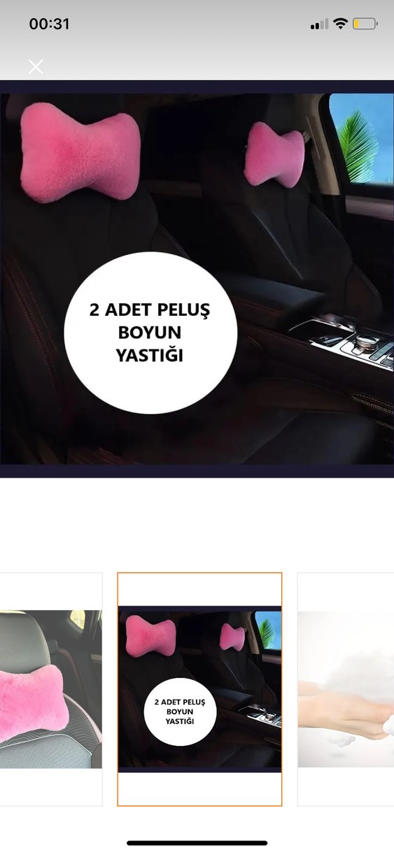 Pembe Yumuşak Araç Boyun Yastığı - Görsel 2