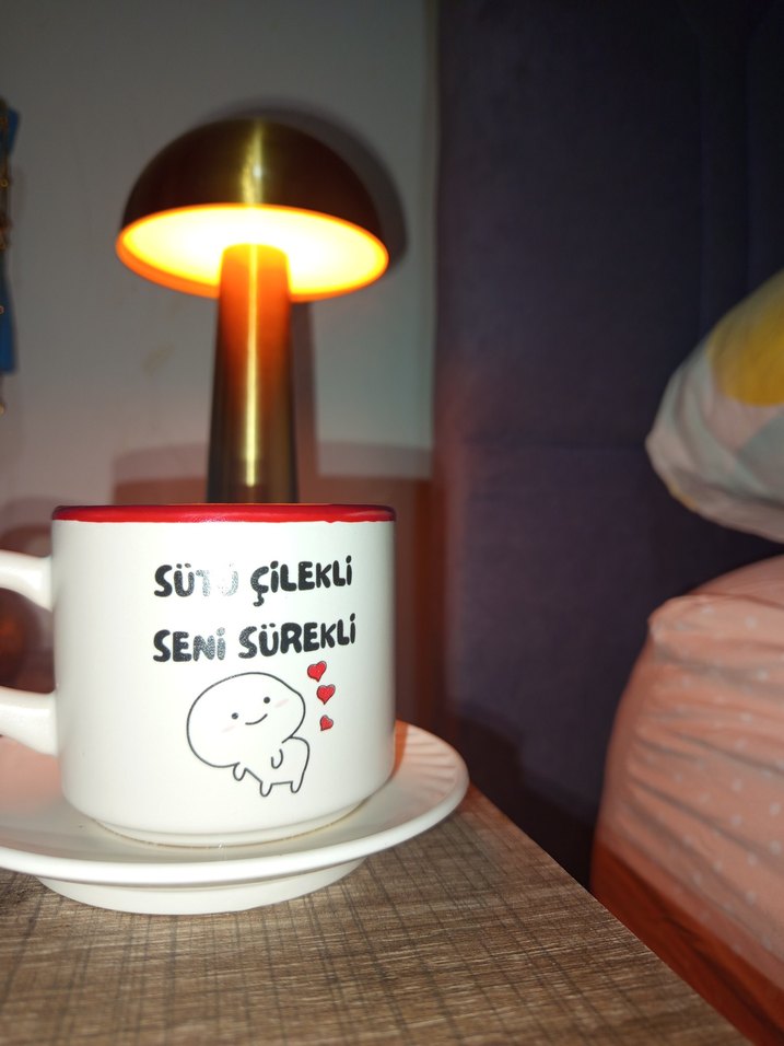 Beyaz Parlak Yazılı Kupa Bardak - Görsel 2