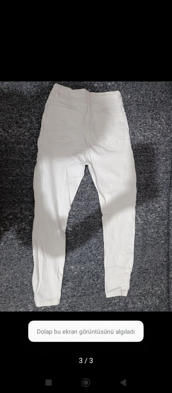 Beyaz Kadın Pamuklu Regular Fit Jean - Görsel 2