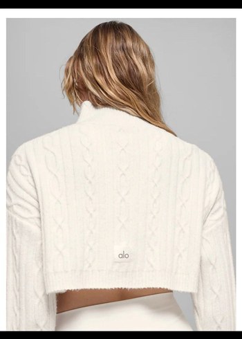 Kadın Beyaz Örgü Turtleneck Kazak - Görsel 3