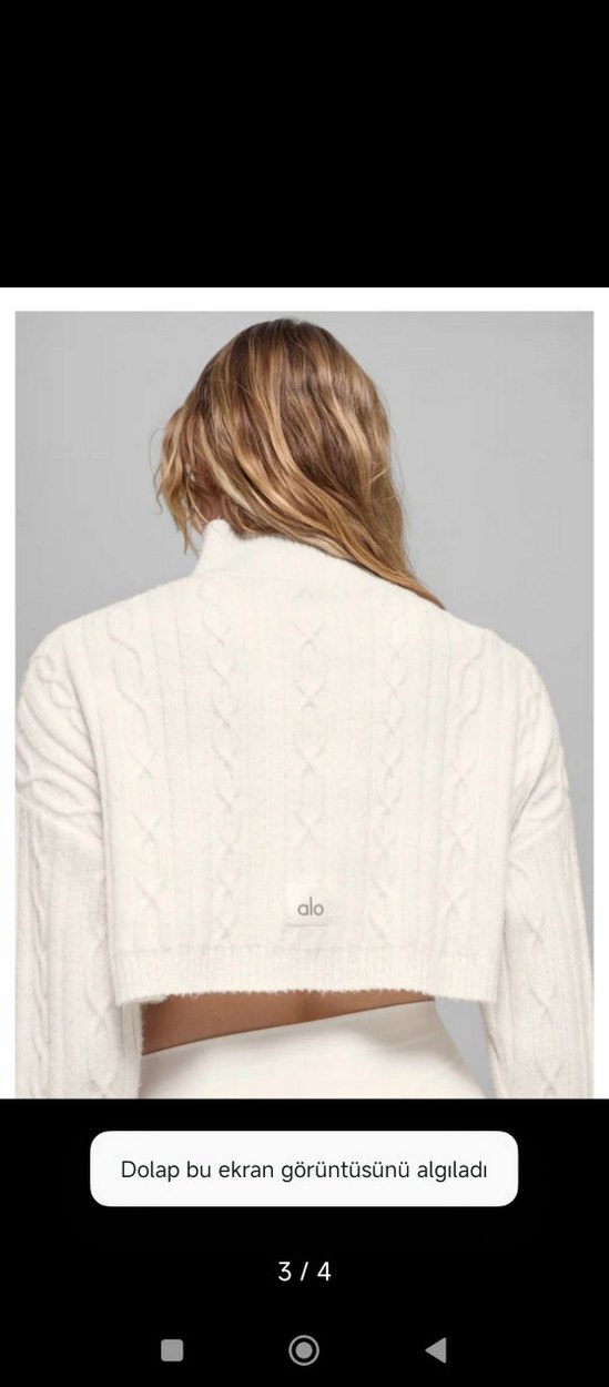 Kadın Beyaz Örgü Turtleneck Kazak - Görsel 3
