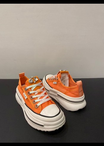 Turuncu Platform Topuklu Minimalist Spor Ayakkabı - Görsel 3