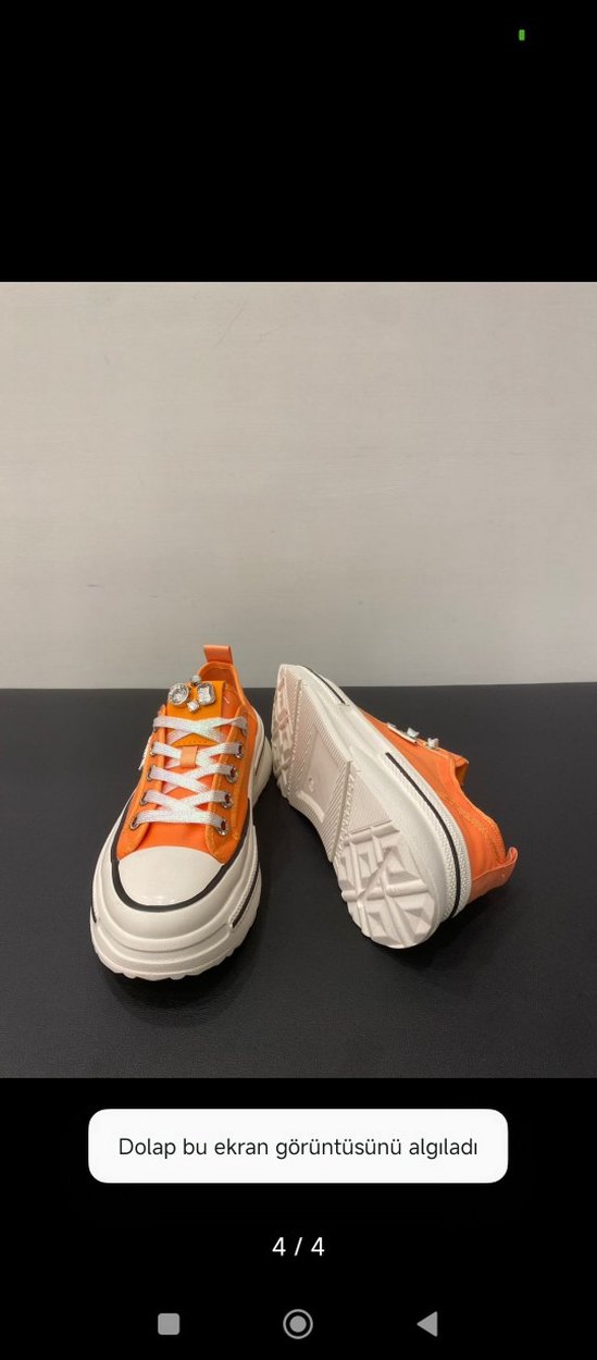 Turuncu Platform Topuklu Minimalist Spor Ayakkabı - Görsel 4